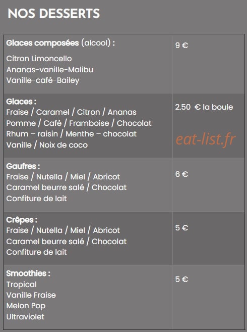 Au Petit Bouchon — carte page 8