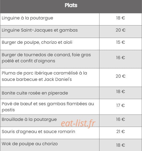 Au Petit Bouchon — carte page 3
