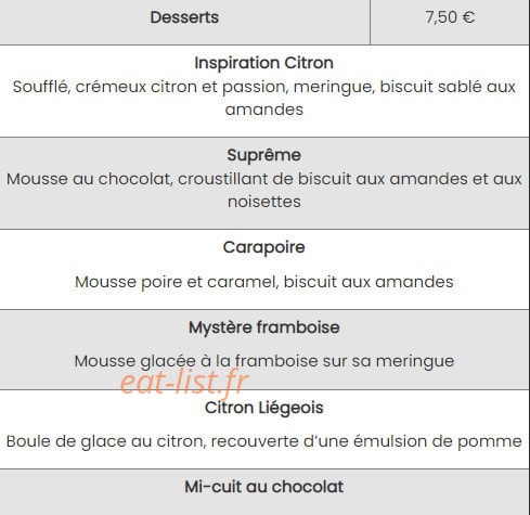Au Petit Bouchon — carte page 9