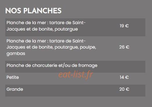 Au Petit Bouchon — carte page 2