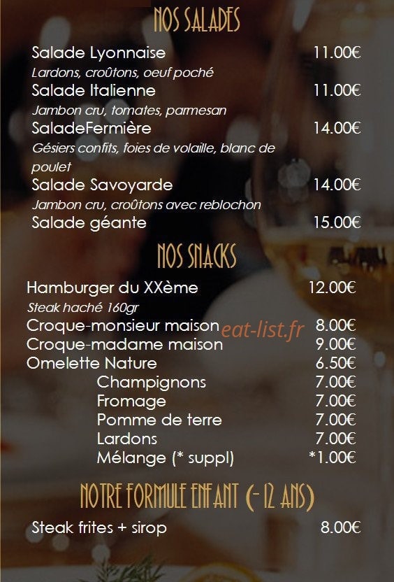 café du XX eme siecle — carte page 1