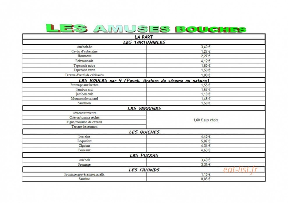 Chez orély's — carte page 3