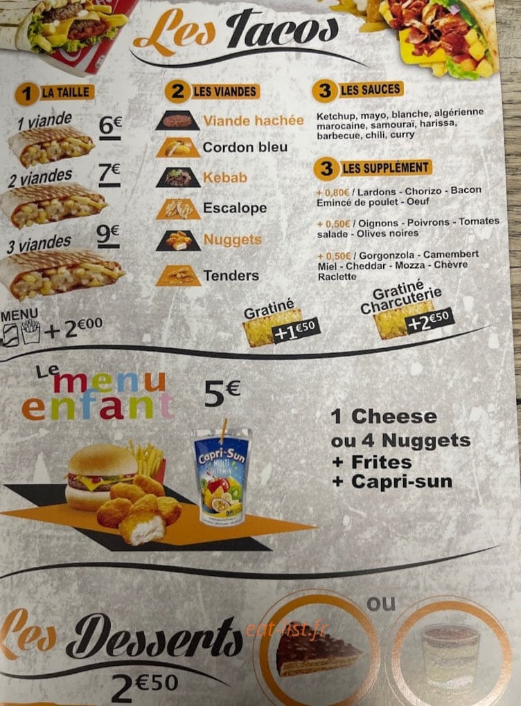 Crousty Burger — carte page 3