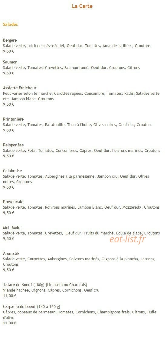 L'Aromatik — carte page 1