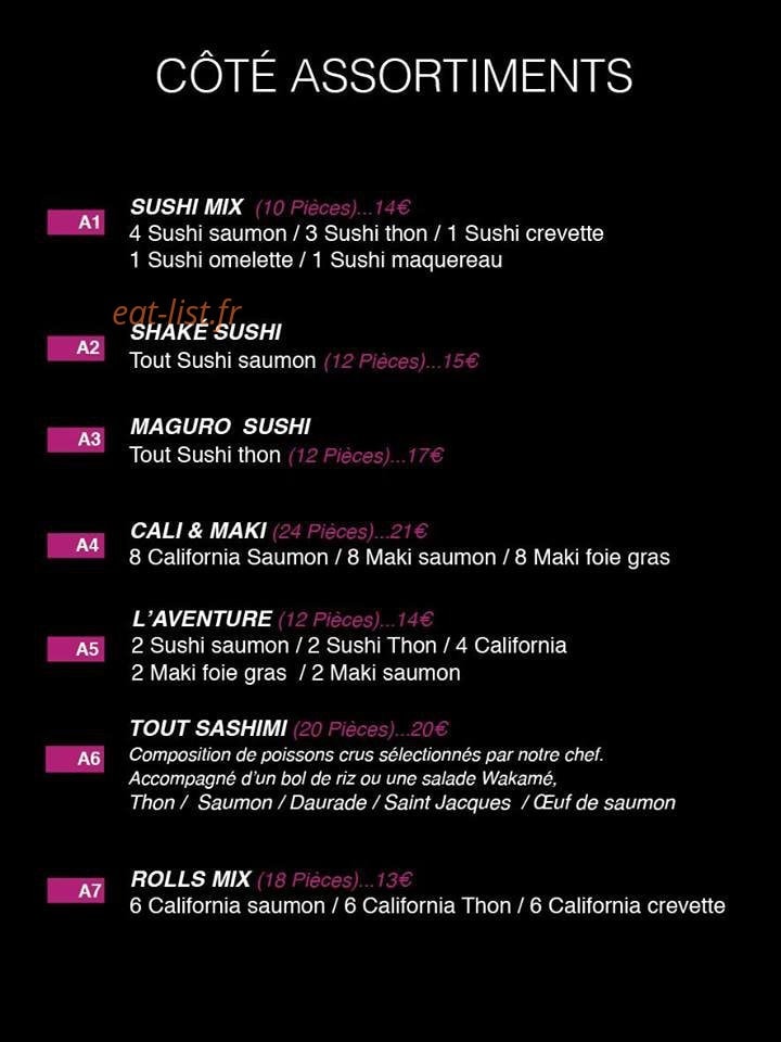 Le coté sushi — carte page 11
