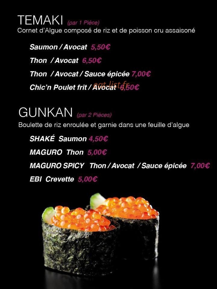 Le coté sushi — carte page 8