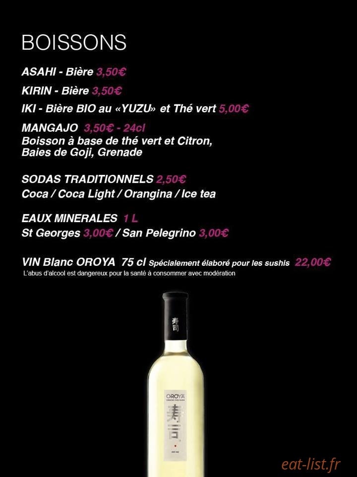 Le coté sushi — carte page 14