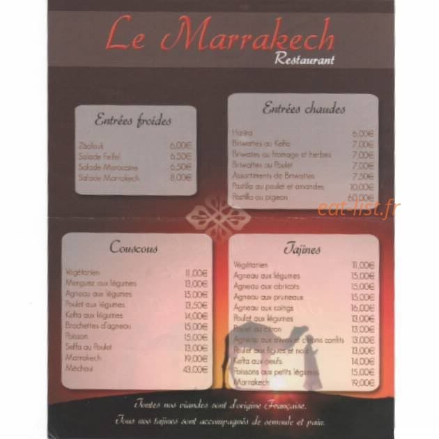 Le Marrakech — carte page 2