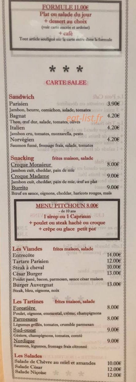 Le Petit Café — carte page 3