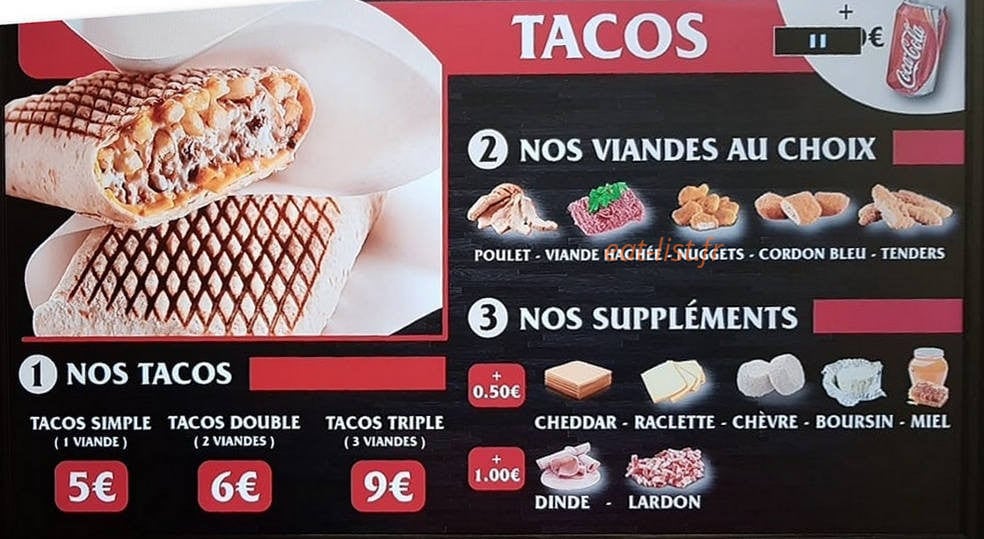 O'Tacos Burger — carte page 3