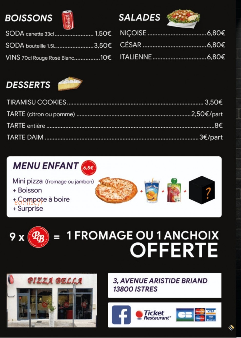 Pizza Bella — carte page 4