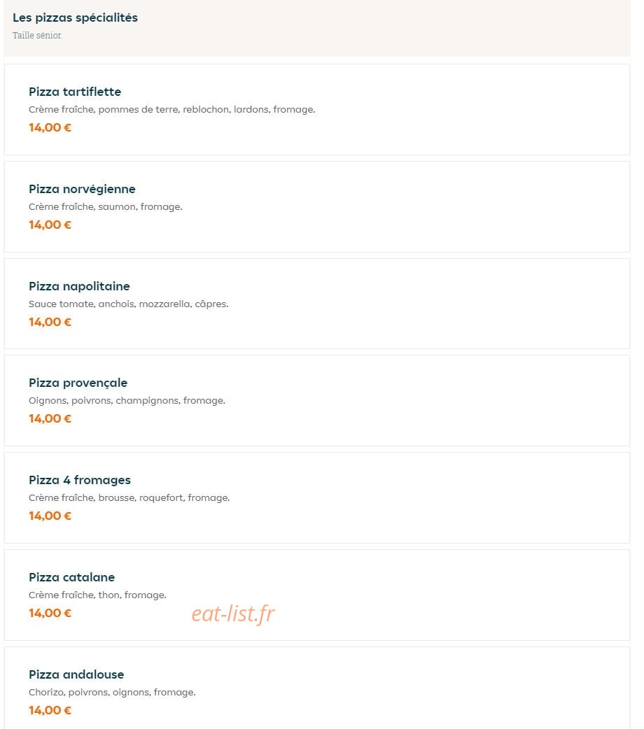 Plazza pizza — carte page 7