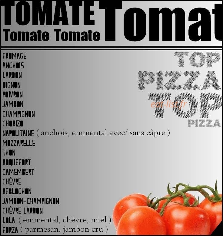 Top Pizza — carte page 3
