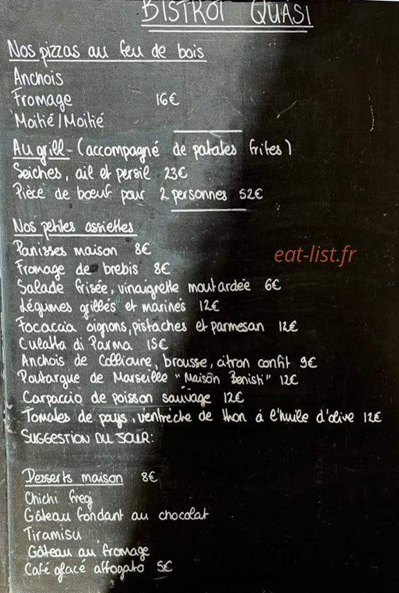 Bistrot Quàsi — carte page 1