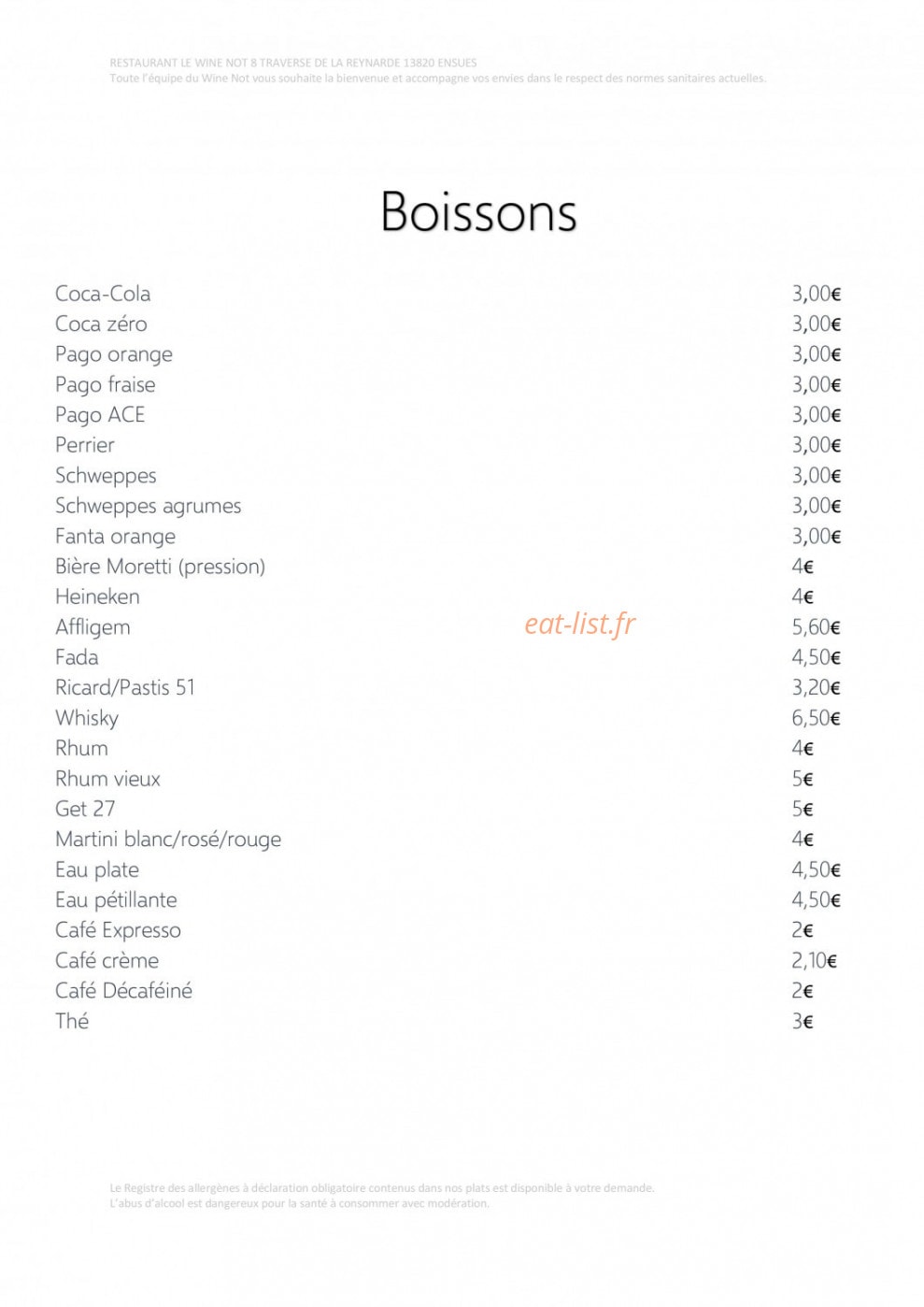 Wine-not — carte page 8