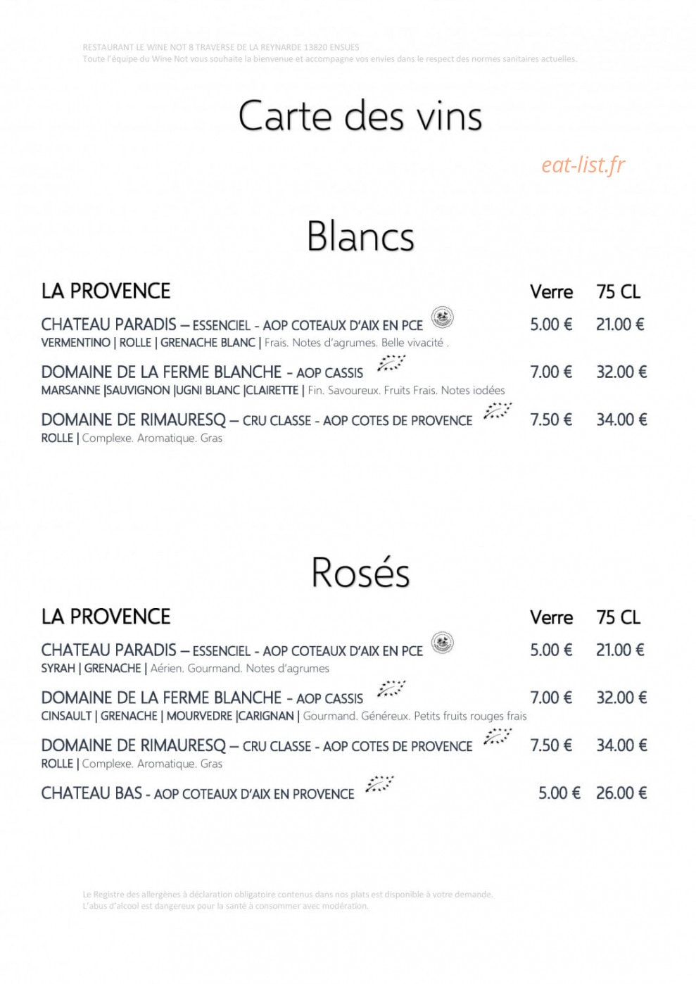 Wine-not — carte page 6