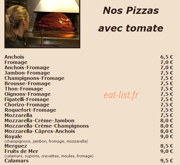 La Cave à Pizza — carte page 1