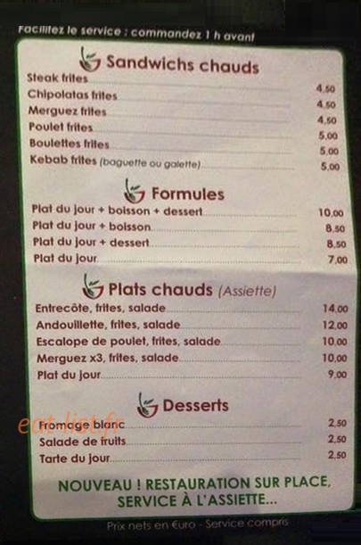 Atelier gourmand — carte page 3