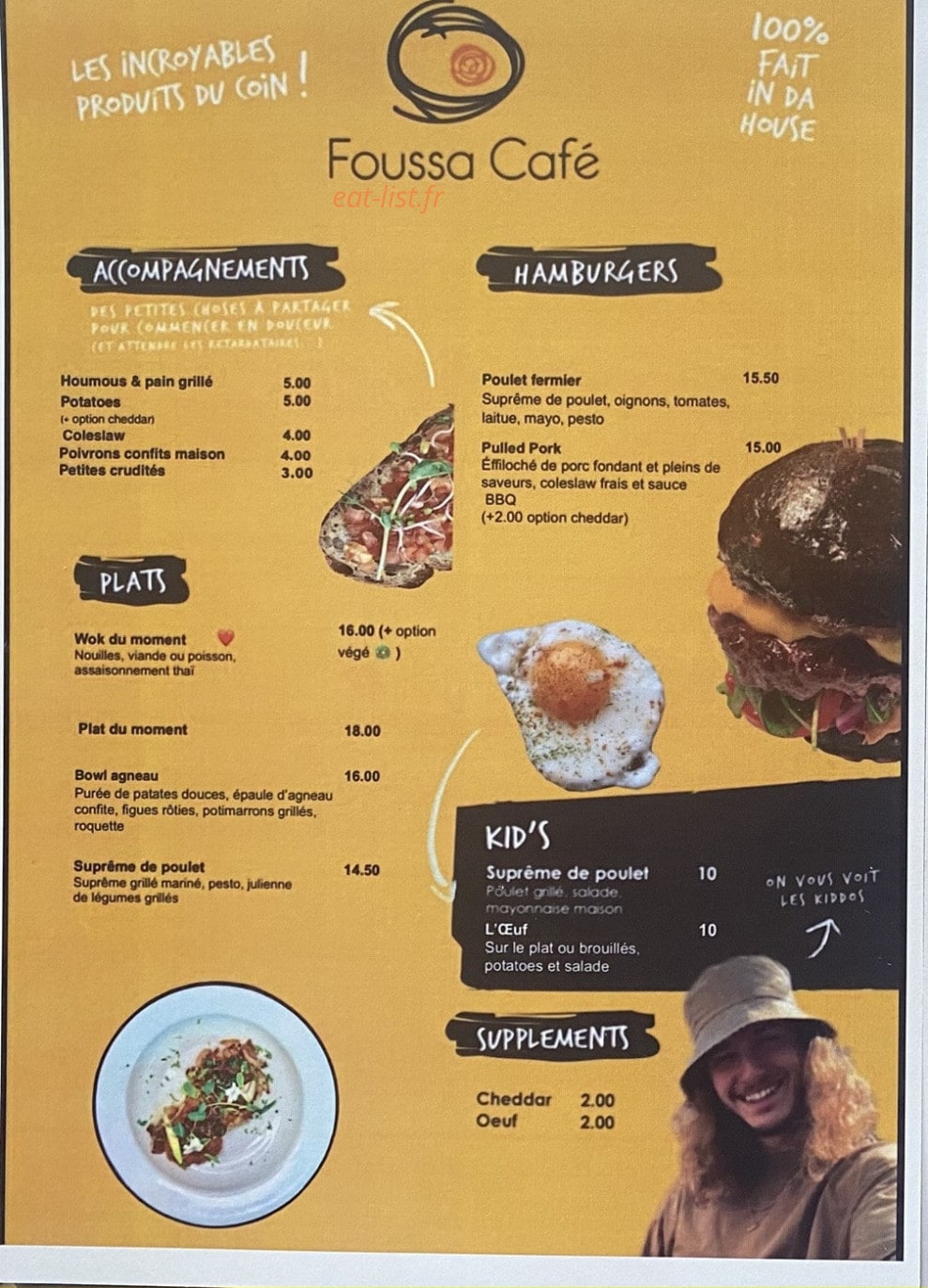 Foussa Cafe — carte page 1