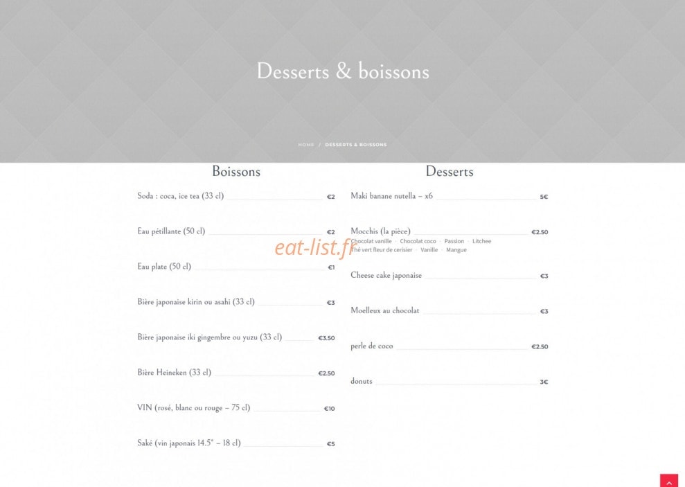 D'Sushis — carte page 8