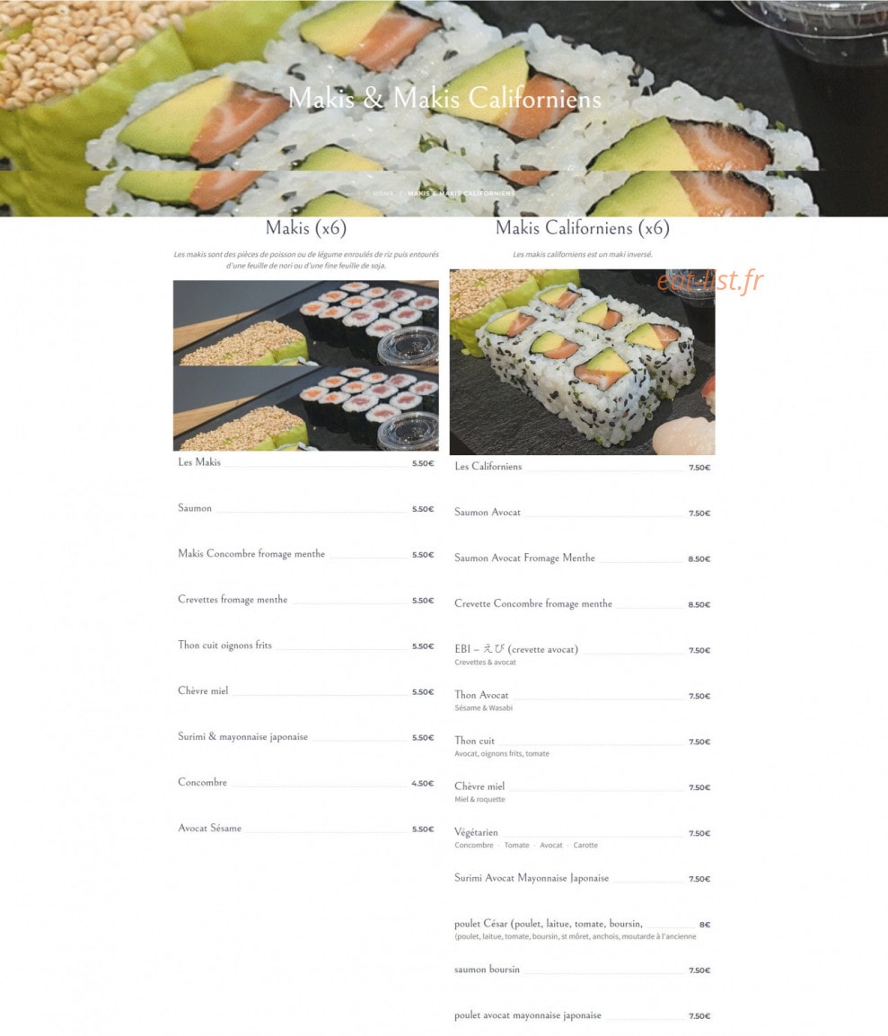 D'Sushis — carte page 3