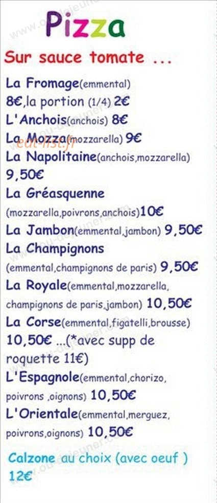 Pizza and co — carte page 2