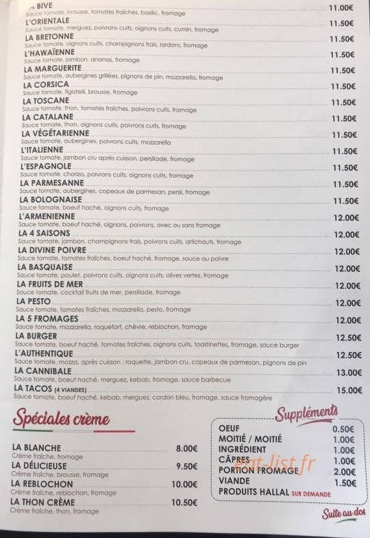 Pizza Momo — carte page 4