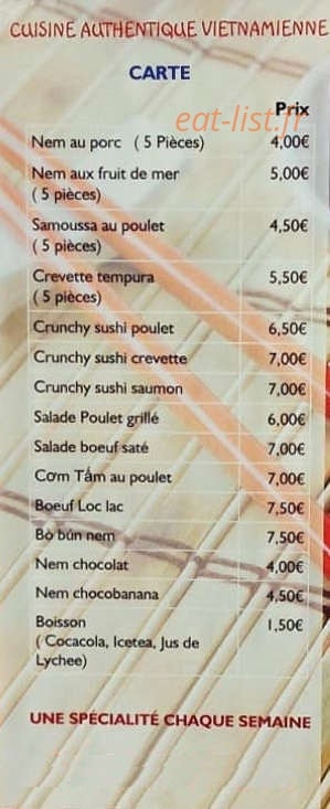 Street food Sài Gòn — carte page 2
