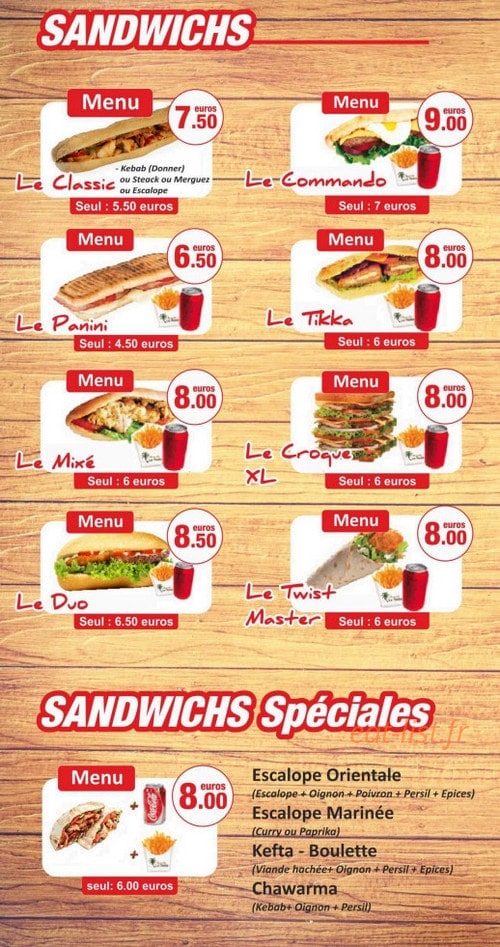 Snack comme d'hab — carte page 3