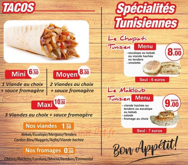 Snack comme d'hab — carte page 1