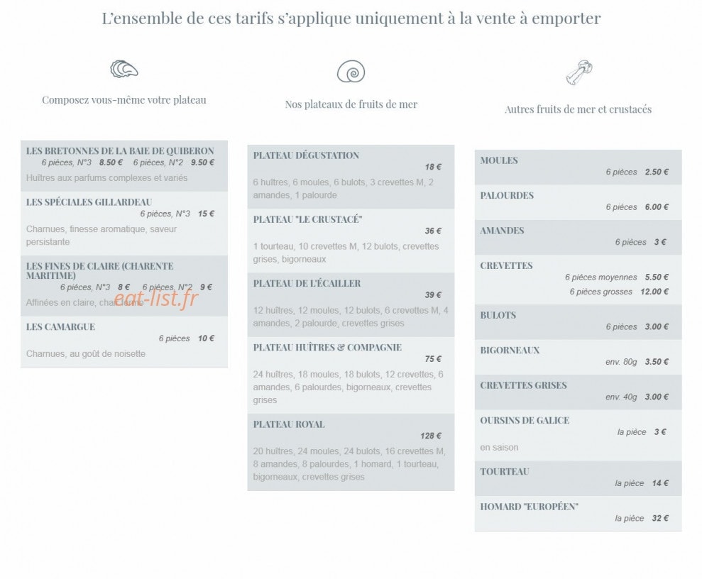Huîtres & compagnie — carte page 4