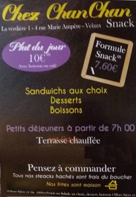 Chez chanchan — carte page 1