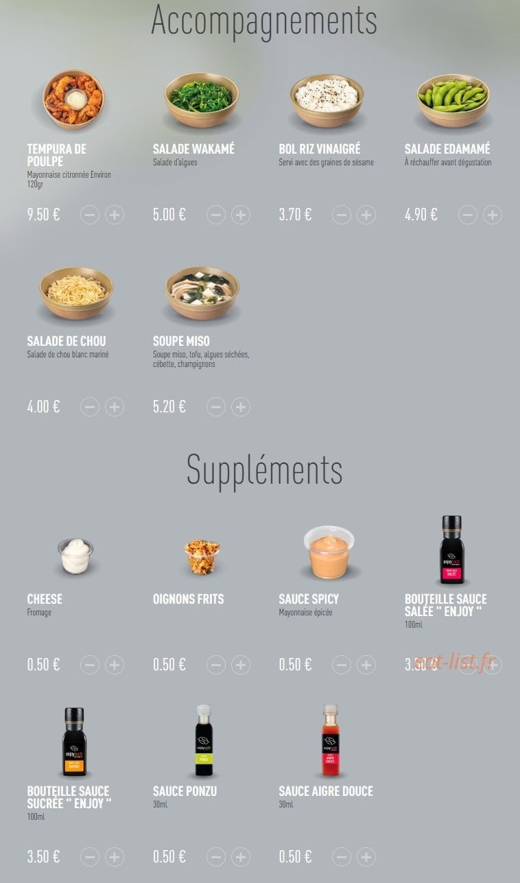 Enjoy Sushi — carte page 8