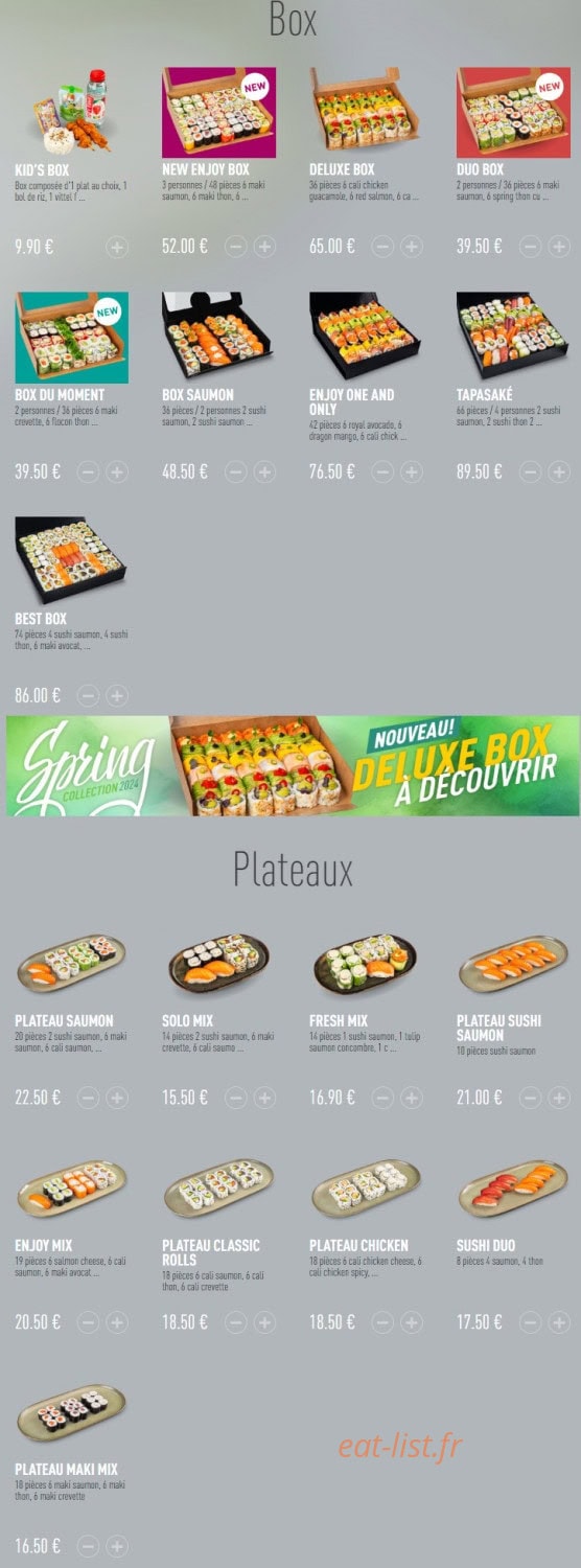 Enjoy Sushi — carte page 3