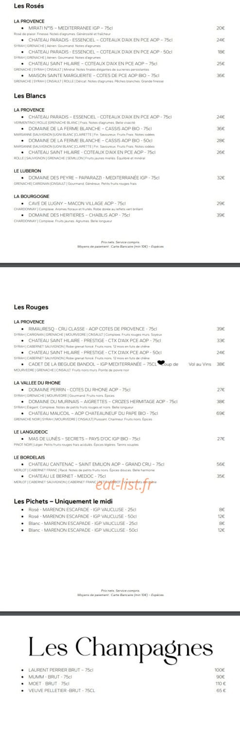 Le Bistrot Caire — carte page 3