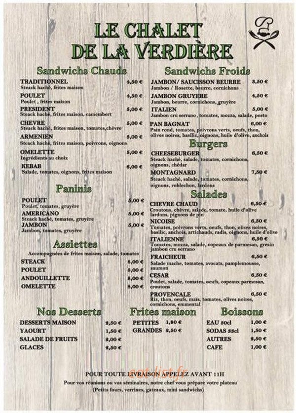 Le chalet de la verdiere — carte page 1