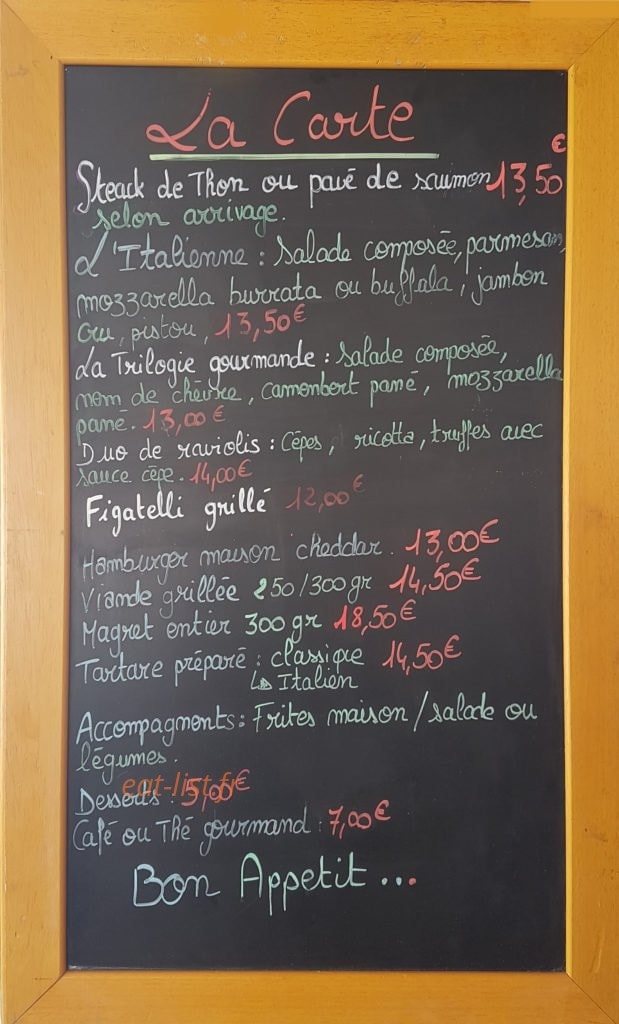 Le Gourmandies — carte page 1