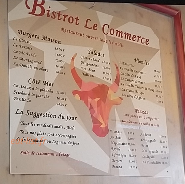 Café du Commerce — carte page 1