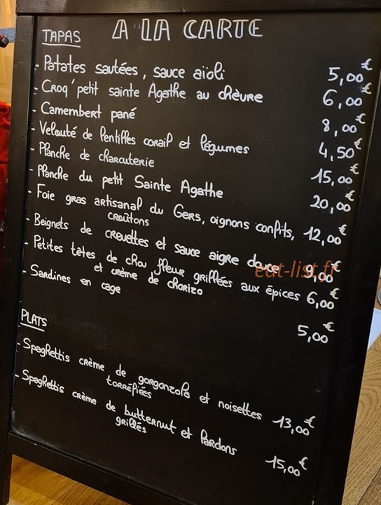 Le Petit Sainte Agathe — carte page 1