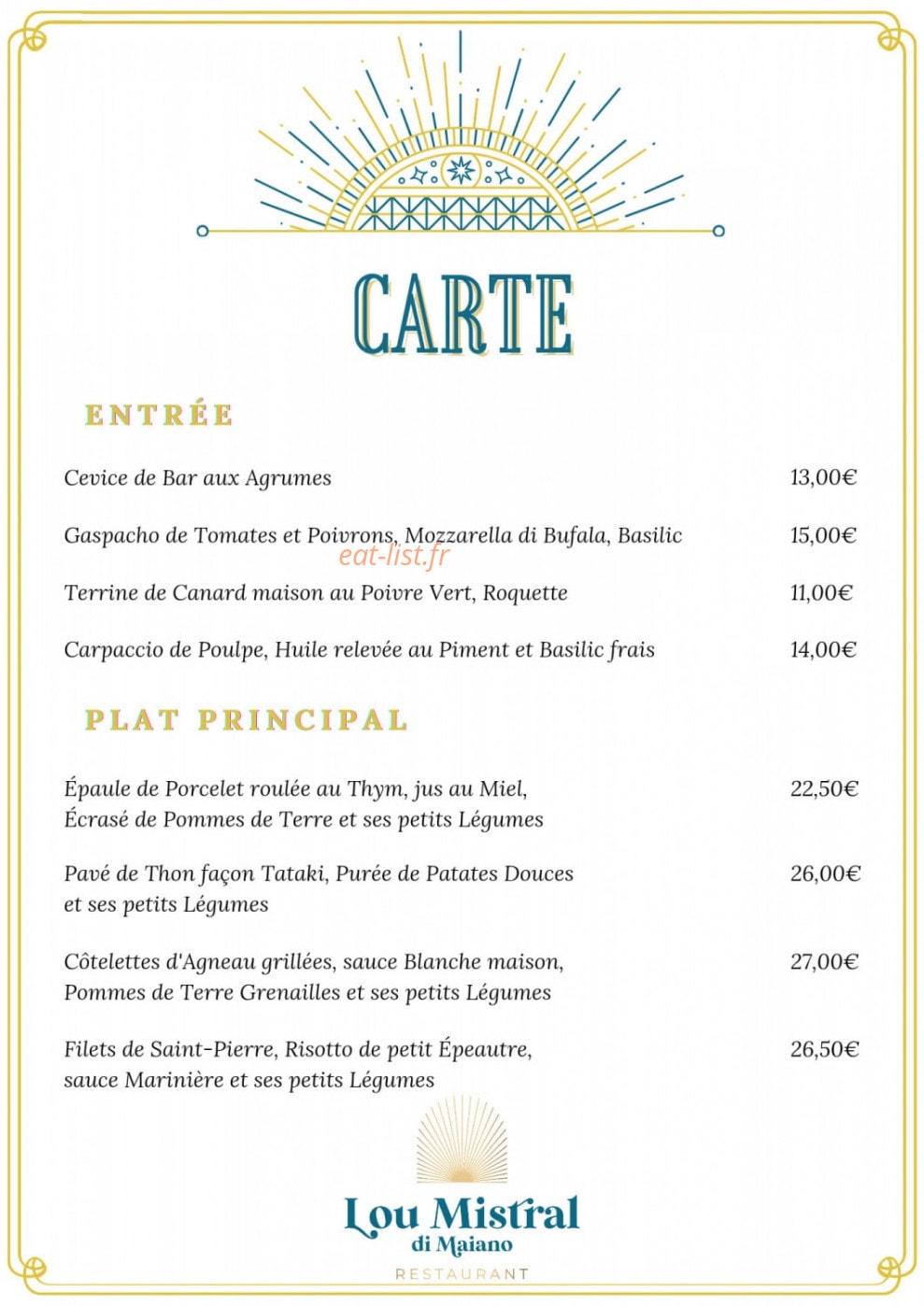 Lou Mistral Di Maiano — carte page 1