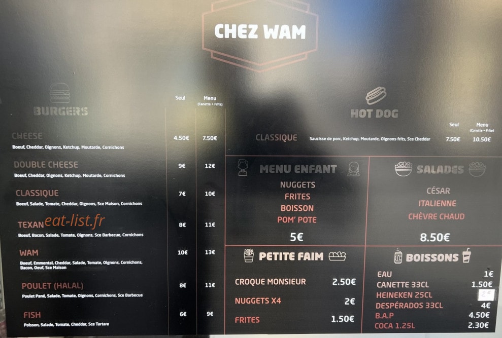 Chez wam — carte page 1