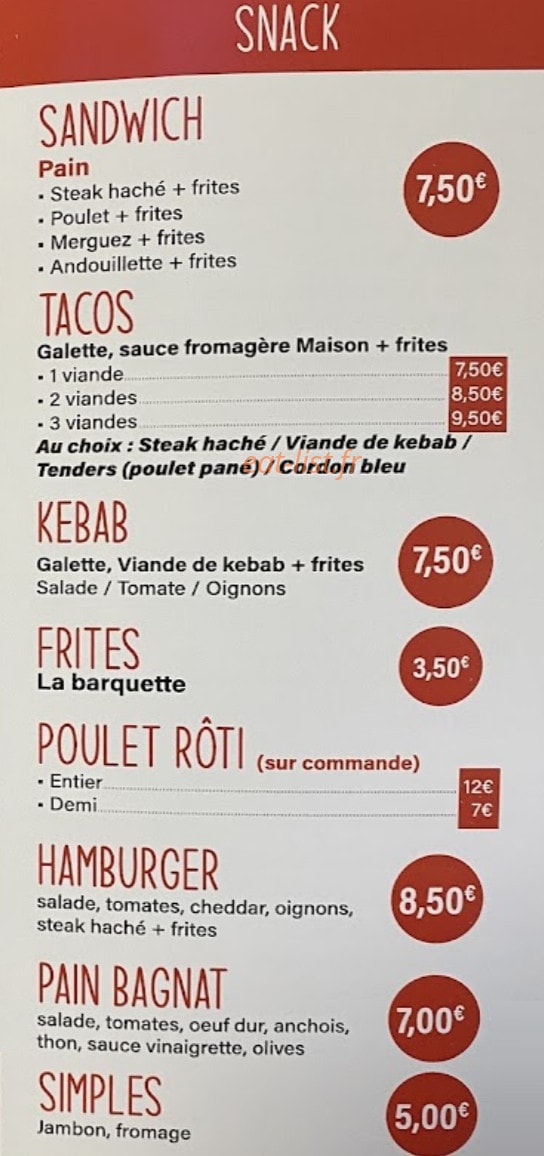 Gare à la Pizza — carte page 2