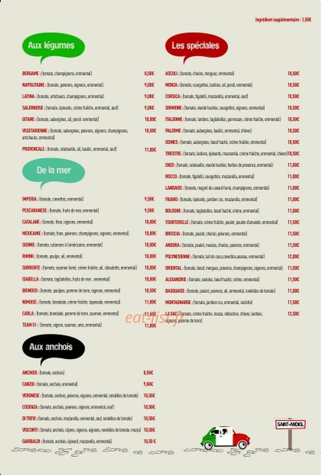 Le Pat' a Pizza — carte page 2