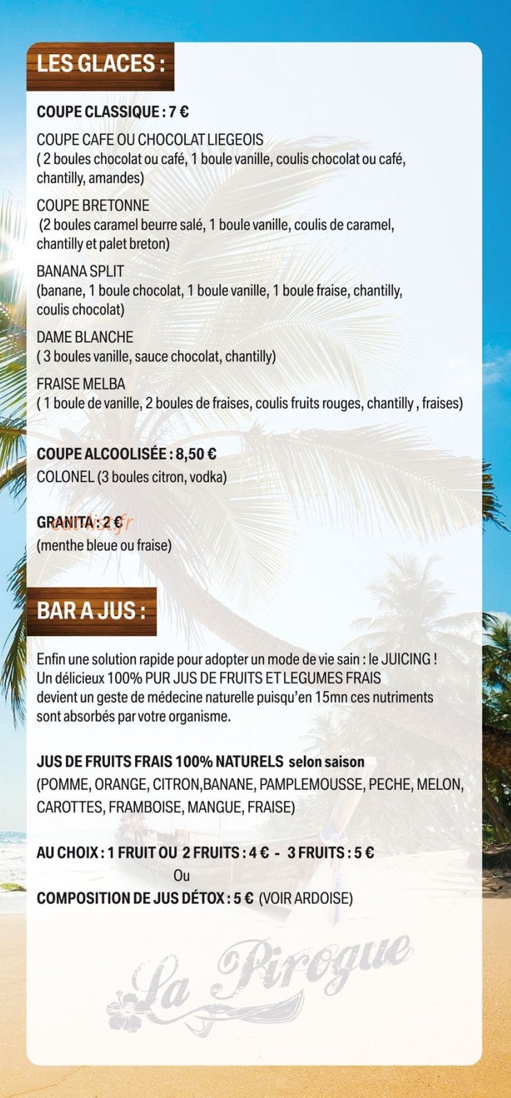 La Pirogue — carte page 3