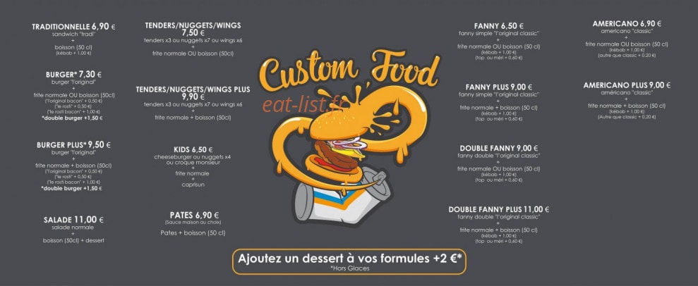 Snack chez Fanny — carte page 1