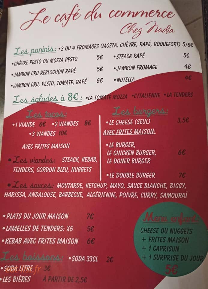 Cafe du Commerce — carte page 2