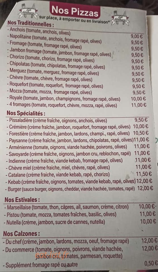 Cafe du Commerce — carte page 1