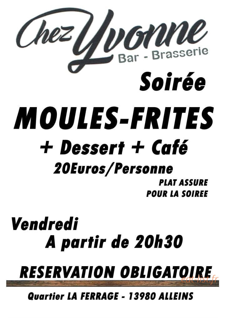Chez Yvonne — carte page 1