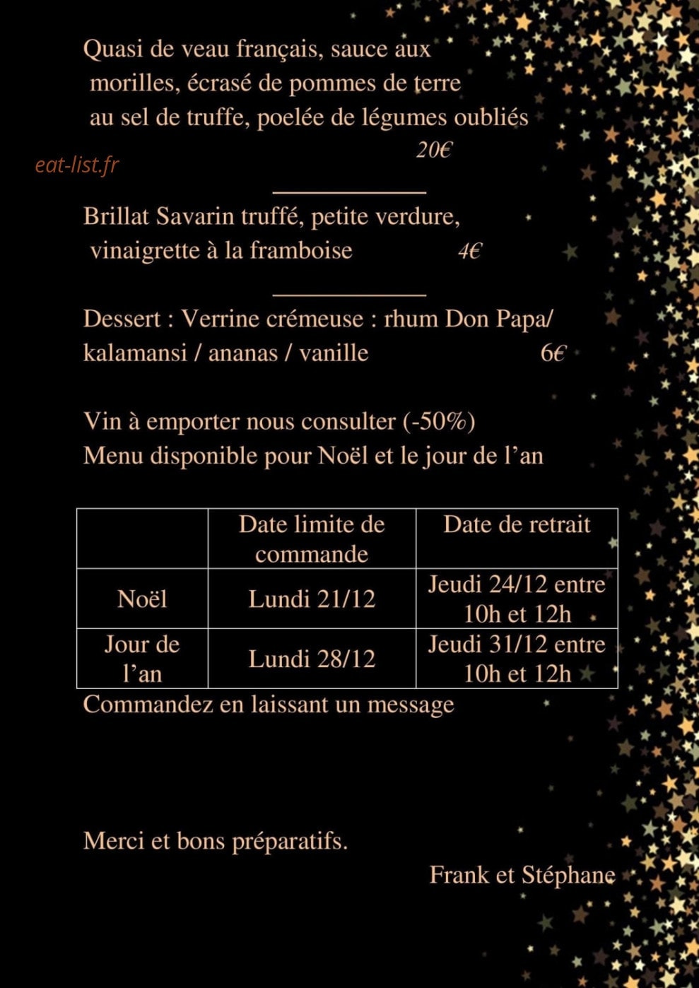 La cuisine au Planet — carte page 2