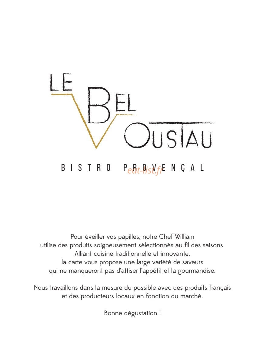 Le Bel Oustau — carte page 1